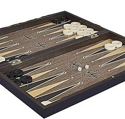 Premium Backgammon Set Wooden Folding Magnetic Game for All Ages Brown