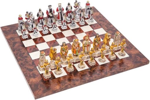 Bello Games Alabaster Incas Spanish Chessmen Agostino Luxury Board Italy - Image 2