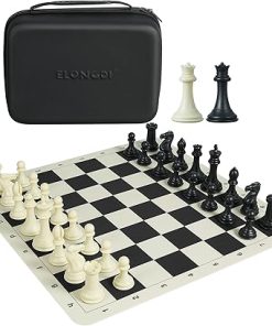 Tournament Chess Set with 20 Inch Silicone Board and 4 Inch King Pieces