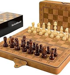 Magnetic 15 Inch Chess Set Classic Game with Storage Ideal for Families
