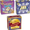 Stare Junior + Jinx + Wit’s End = Triple Play Family Board Game Bundle for Kids and Adults