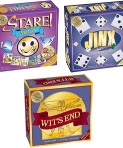 Stare Junior + Jinx + Wit’s End = Triple Play Family Board Game Bundle for Kids and Adults
