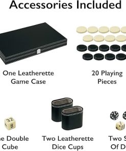 Backgammon Board Game Set 18 Inch Mainstreet Classics for Family Fun 2