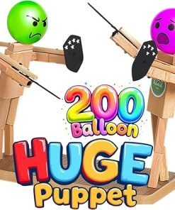 Handmade Wooden Fencing Puppets Balloon Battle Two-Player Strategy Game