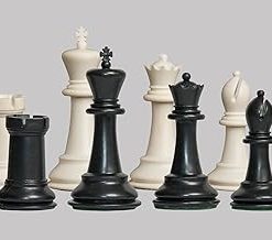 Marshall Plastic Chess Set Pieces Only 3.75 Inch King Black and White