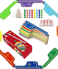 Colorful Pegs and Jokers Board Game for 2-8 Players with Marbles