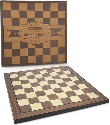 AMEROUS 17 Inch Wooden Chess Board Professional Tournament Gift Package AMEROUS 17 Inch Wooden Chess Board Professional Tournament Gift Package