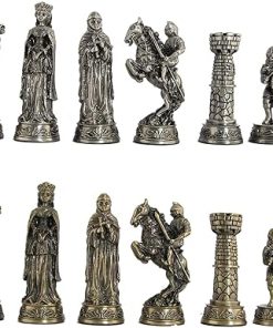 Pewter Medieval Themed Chess Set Unique Metal Luxury Chess for Adults 2