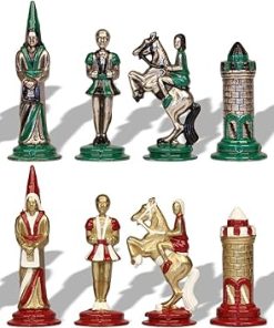 Hand Painted Small Camelot Theme Metal Chess Set by Italfama