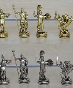 Poseidon Small Chess Set Handmade in Brass and Nickel Finish 2