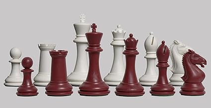 Hastings Plastic Chess Set Pieces Red White 3.875 Inch King Only Hastings Plastic Chess Set Pieces Red White 3.875 Inch King Only