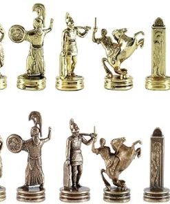 Greek Mythology Chess Set in Brass and Copper Without Chess Board