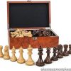 Luxury Handmade Wooden Chessmen Set with Extra Queens in Box