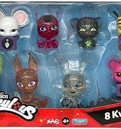 Miraculous Kwami Mini Figures Pack Tikki Plagg Trixx Wayzz Pollen 8 Pieces