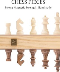 15 Inch Foldable Wooden Magnetic Chess Set with 3 Inch King Height 2
