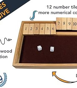 Custom Engraved Wooden Shut The Box Game with 12 Numbers – WE Games 2