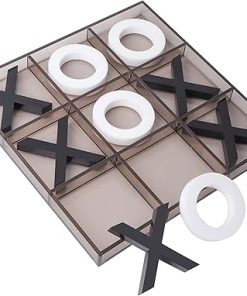 GSE 12 Inch Giant Acrylic Tic Tac Toe Game Set for Family Travel Fun