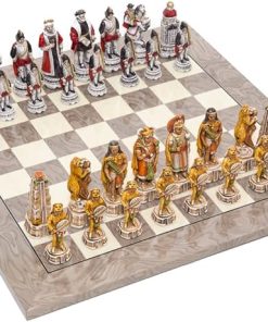 Alabaster Chessmen and Italian Chess Board from Spain for Sale 2