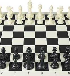 Tournament Chess Set with 20 Inch Silicone Board and 4 Inch King Pieces 2