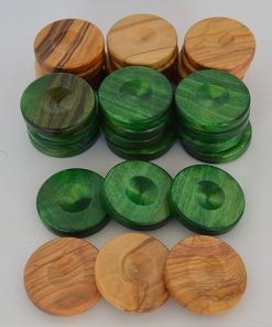 Olive Wood Chips for Backgammon Checkers Made in Greece – 30 Count