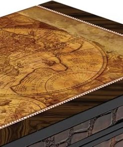 World Map Themed Backgammon Set 19 Inches Dark Brown Made in Turkey 2
