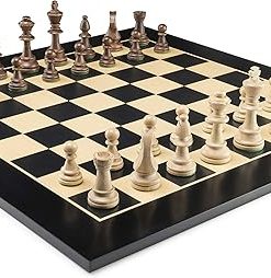 Tournament Warsaw Combo Chess Set Wooden Board with 3.5 Inch King Pieces