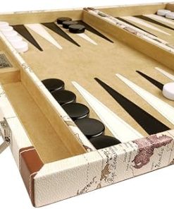 18 Inch Map Backgammon Set for Classic Board Game Enjoyment 2