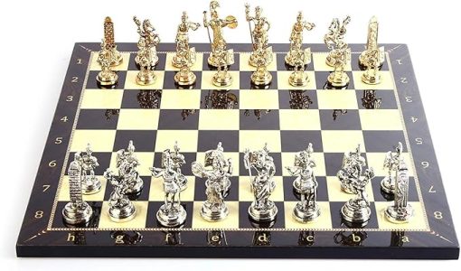 Rome Historical Metal Chess Set for Adults with Handmade Pieces