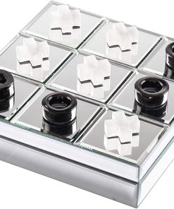 Elle Decor Silver Tic Tac Toe Game for Elegant Home Decor
