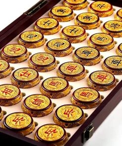 Strategy Board Games Xiangqi Chinese Chess Set High Class Material with Folding Board, for 2 Players (Size : 5cm/2″) 2