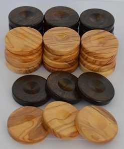 Olive Wood Chips and 1.4 Inch Backgammon Checkers from Greece