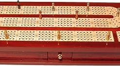 Palm Royal 4 Player Wooden Cribbage Board Game Bloodwood Maplewood 15×5 2