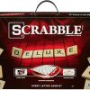 Scrabble Deluxe Edition Letter Tiles Game with Rotating Board and Case