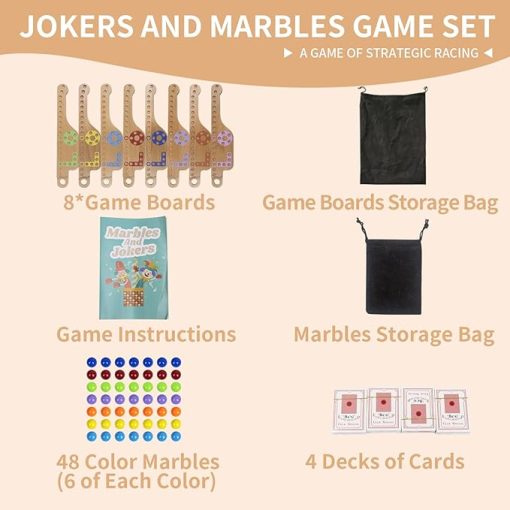 Jokers and Marbles Board Game for 2-8 Players Perfect for Social Gatherings - Image 2