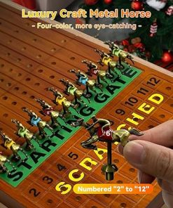 Large 23 Inch Horse Race Board Game Luxury Metal Horses 4 in 1 Foldable 2