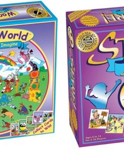 Wacky World and Stare Junior Double Play Board Game Bundle for Kids