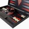 Handmade Argento and Black Oak Backgammon Set from Greece