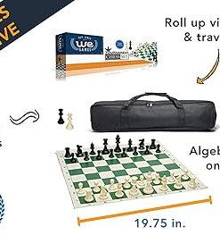WE Games Tournament Chess Set with Plastic Pieces and Roll-up Board 2