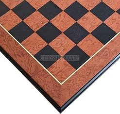 24 inch Spanish Veneer Chess Board Deluxe Wooden Portable Set with Edges