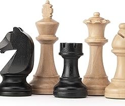 A&A Premium Triple Weighted Staunton Chess Pieces with Extra Queens and Bags 2