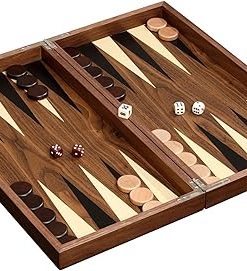 Backgammon Skeloudi Set in Large Brown Color 2
