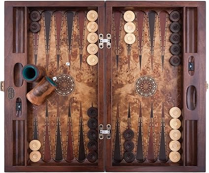 Muba Avalon Backgammon Set Foldable 20.5 Inch Classic Board Game 2 Muba Avalon Backgammon Set Foldable 20.5 Inch Classic Board Game - Image 2