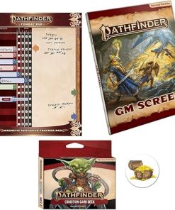 Pathfinder 2E GM Screen Combat Pad Condition Deck and Treasure Chest Bundle