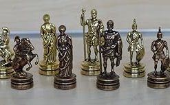 Romans Small Chess Set Gold Copper Handmade in Greece 2