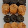 30 Small Olive Root Backgammon Checkers Chips 1 Inch Size