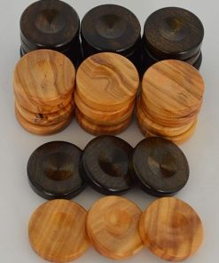 30 Small Olive Root Backgammon Checkers Chips 1 Inch Size