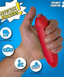 Teacher’s Choice Handheld Game Buzzers – Loud Buzzes Unique to Each Joystick- Great for Jeopardy Rounds and Many Trivia and Buzzer Games – 8 Pack 2