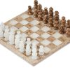 Black Marble Malachite Chess Board Set with Wooden Pieces 21 Inches 4