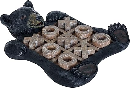 Pine Ridge Black Bear Tic Tac Toe Tabletop Game Rustic Home Decor Pine Ridge Black Bear Tic Tac Toe Tabletop Game Rustic Home Decor