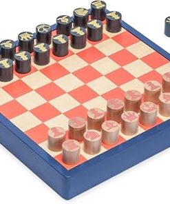 2-in-1 Flip and Play Chess and Checkers Wooden Game Set 11.8 Inches